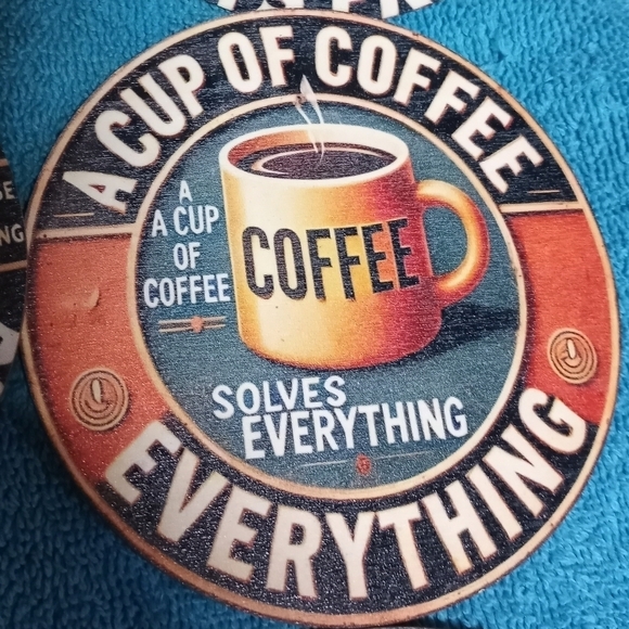 Coffee Coasters Set Of 6- Red, Green, Black - Picture 5 of 8